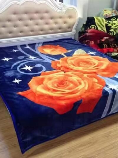 Vivid Blue Plush Blanket