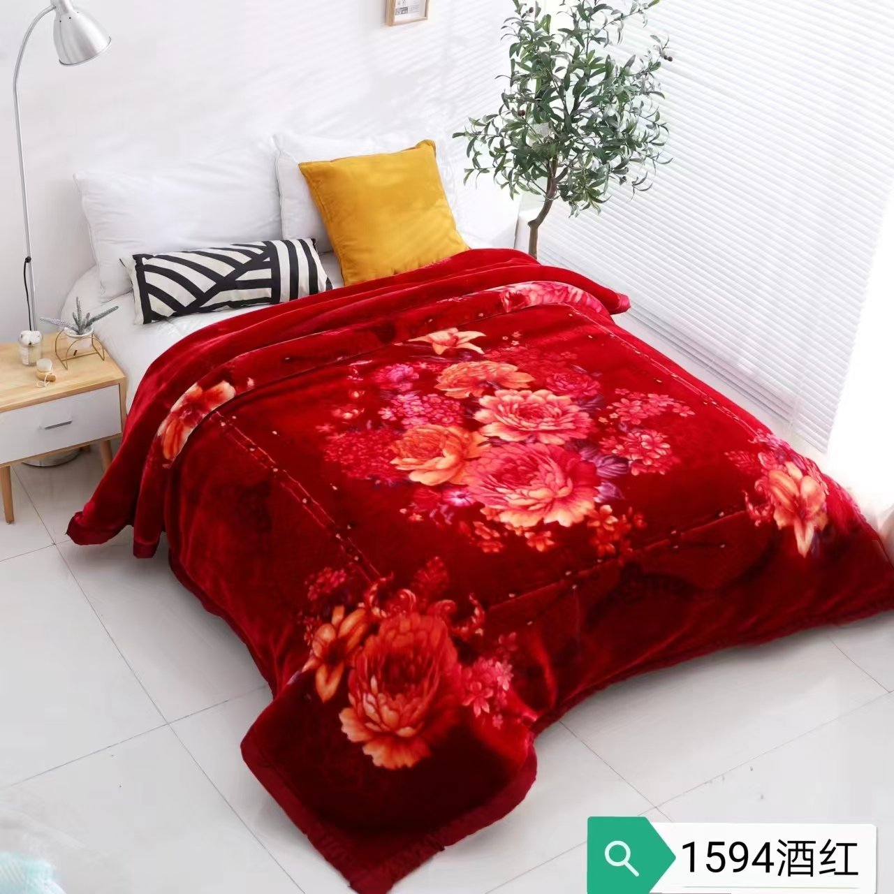 Dramatic Red Velvet Plush Blanket