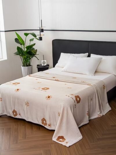 Pale Cream Sweet Treat Lightweight Fleece Throw